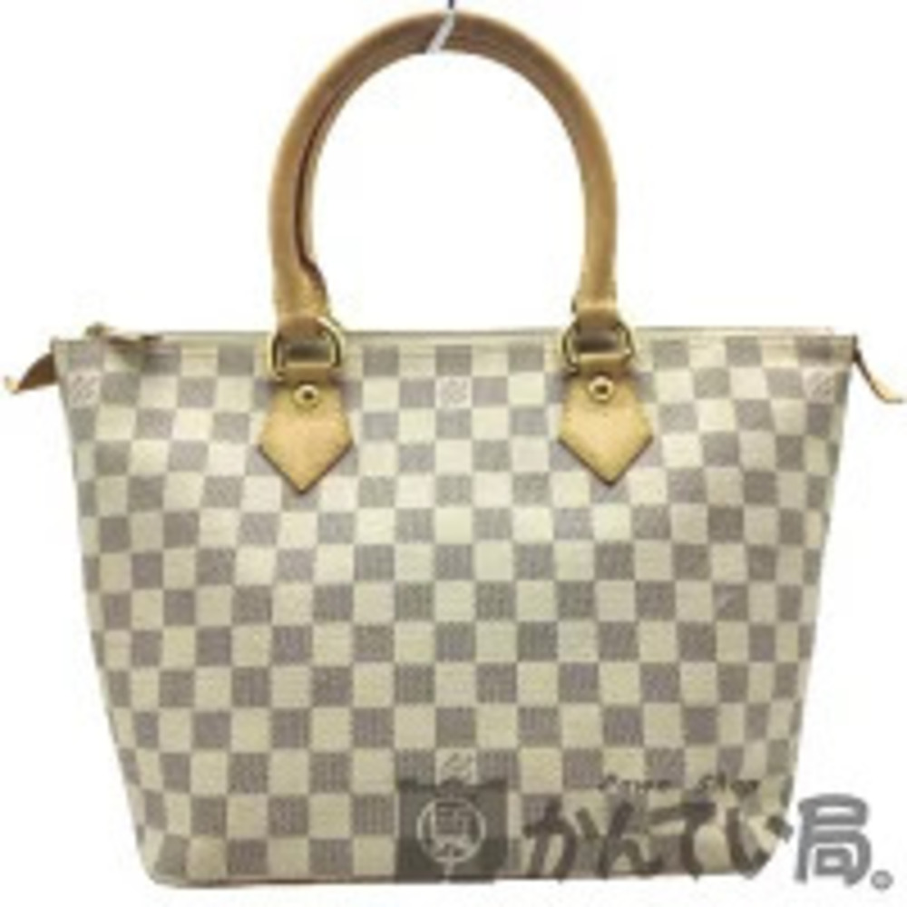 LOUIS VUITTON Saleya Damier Azur White Handbag White Gray